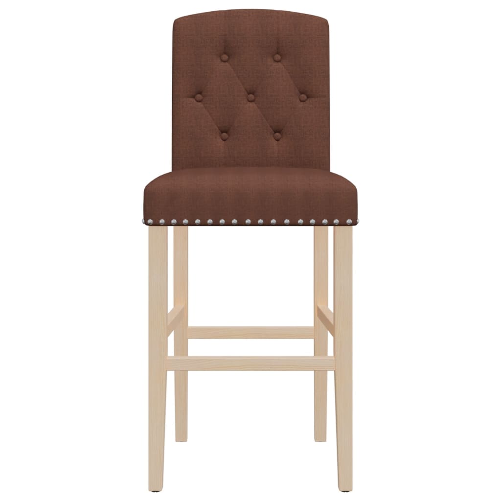 Bar Chair Brown Solid rubber wood, Fabric (100% polyester), Foam