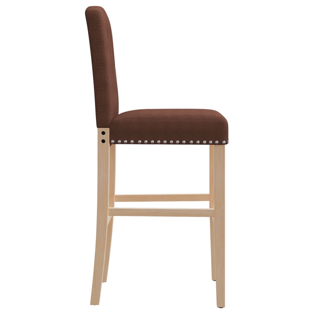 Bar Chair Brown Solid rubber wood, Fabric (100% polyester), Foam
