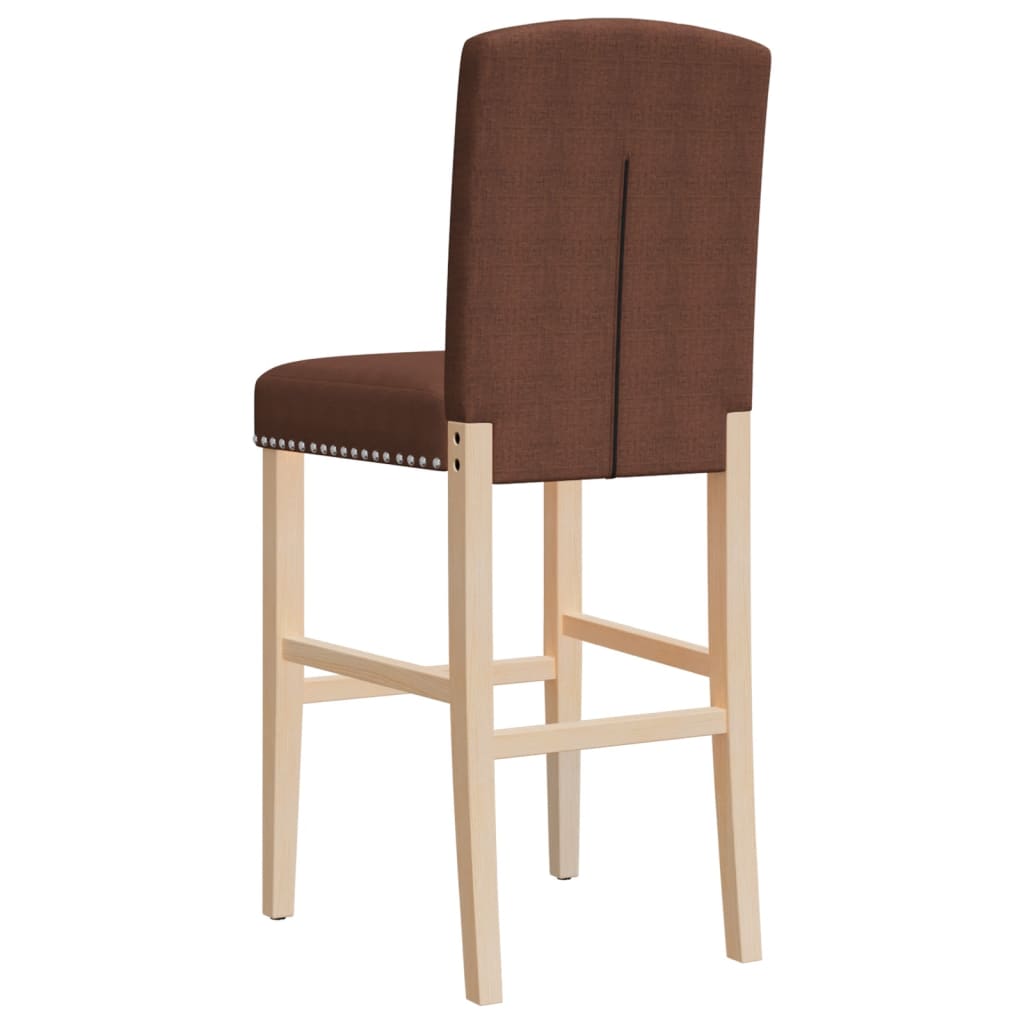 Bar Chair Brown Solid rubber wood, Fabric (100% polyester), Foam