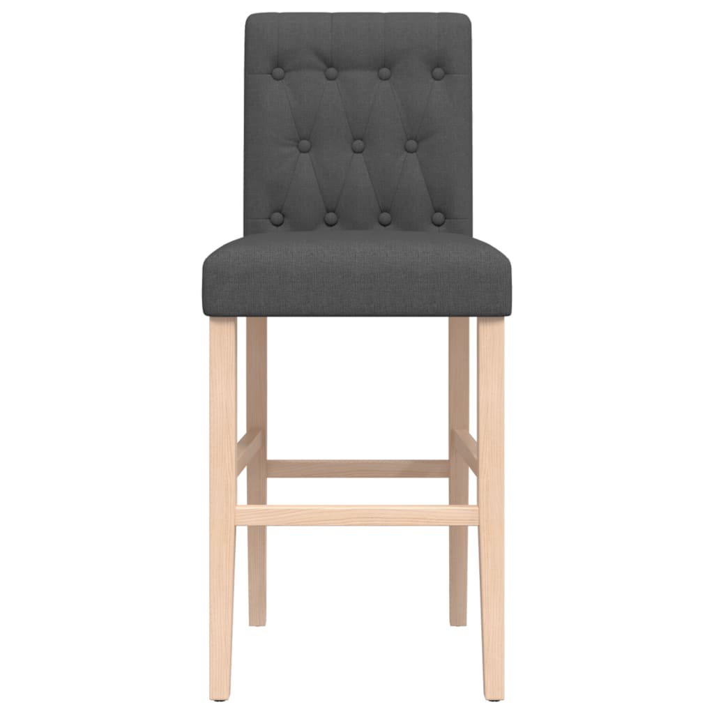 Bar Chair Dark grey Solid rubber wood, fabric (100% polyester)