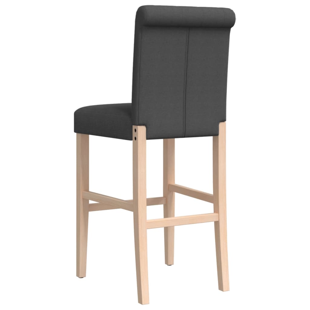 Bar Chair Dark grey Solid rubber wood, fabric (100% polyester)