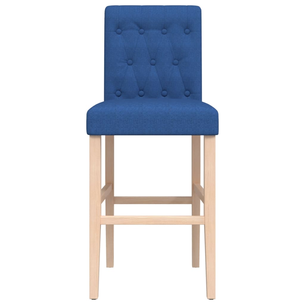 Bar Chair Blue Solid rubber wood, fabric (100% polyester), foam