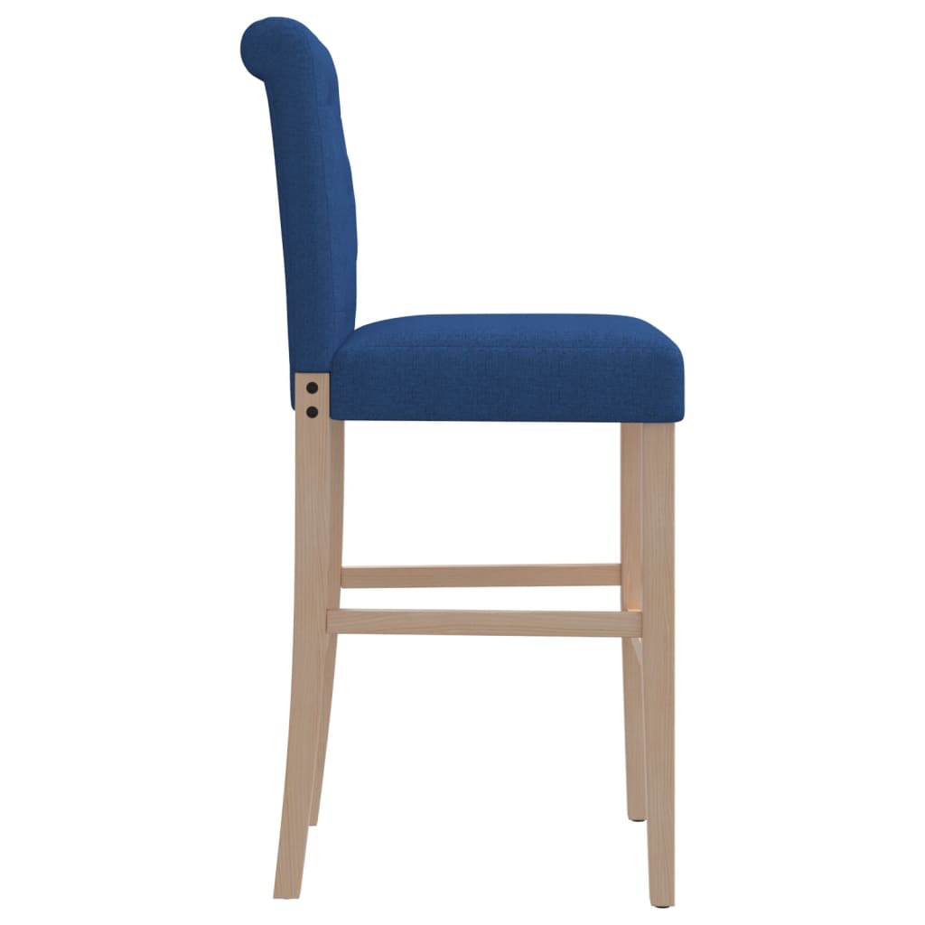 Bar Chair Blue Solid rubber wood, fabric (100% polyester), foam