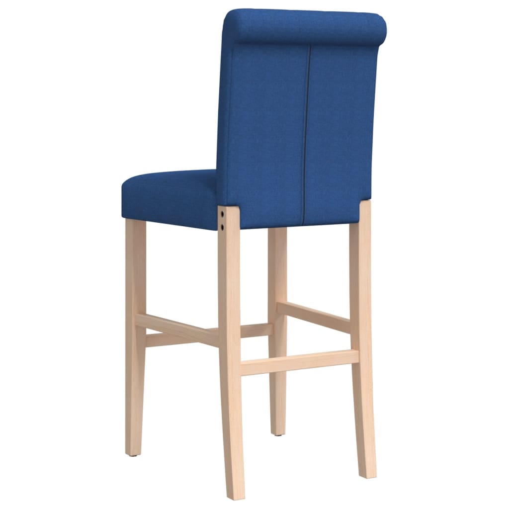 Bar Chair Blue Solid rubber wood, fabric (100% polyester), foam