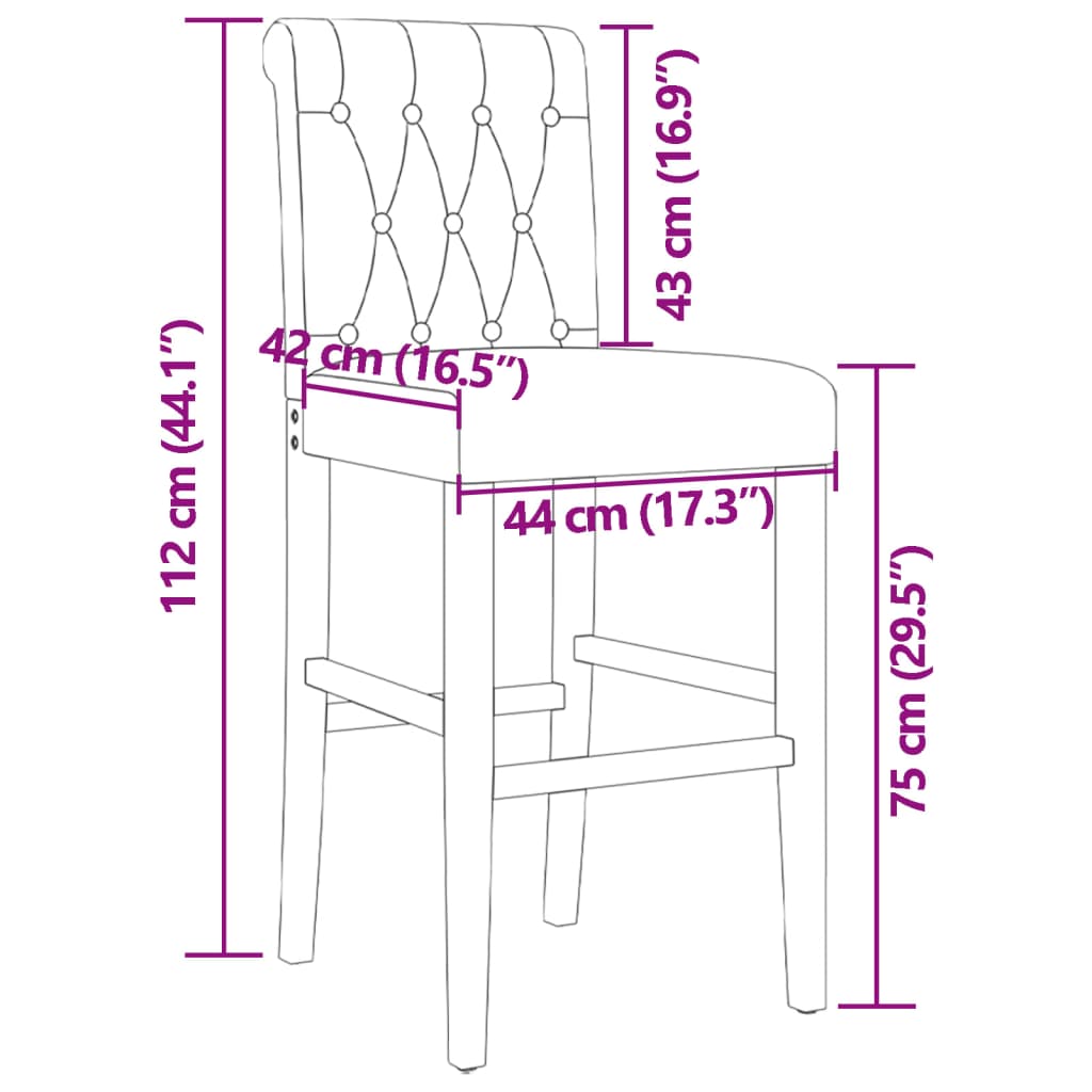 Bar Chair Blue Solid rubber wood, fabric (100% polyester), foam