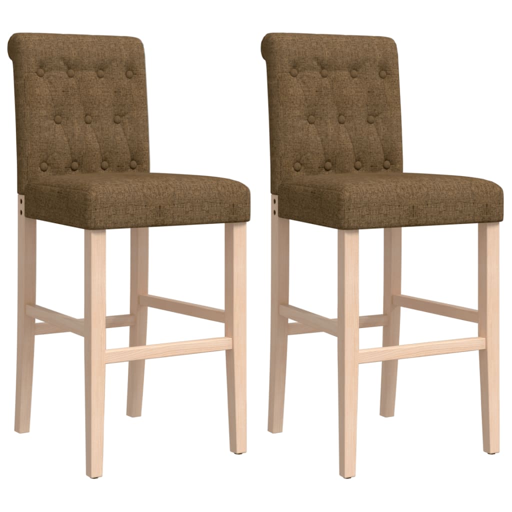 Bar Chair Taupe Solid rubber wood, fabric (100% polyester) Tall