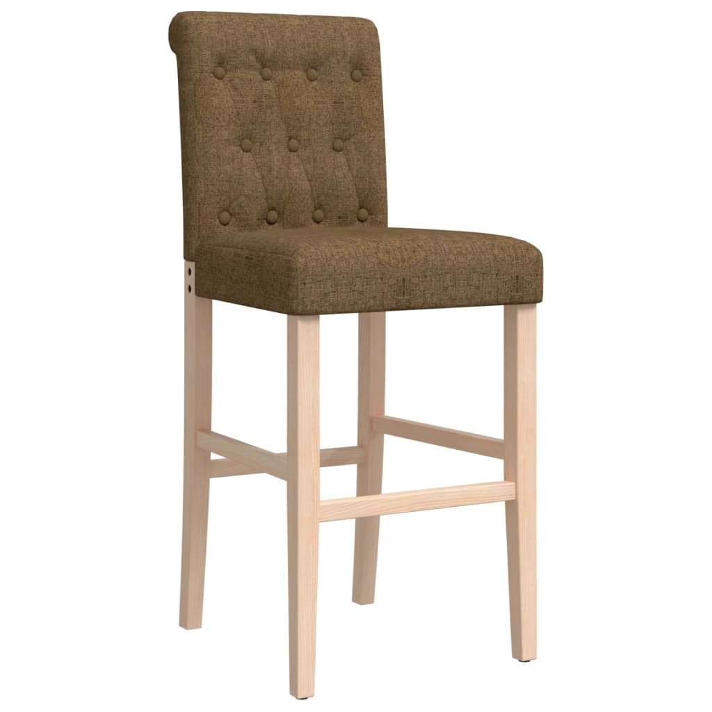 Bar Chair Taupe Solid rubber wood, fabric (100% polyester) Tall