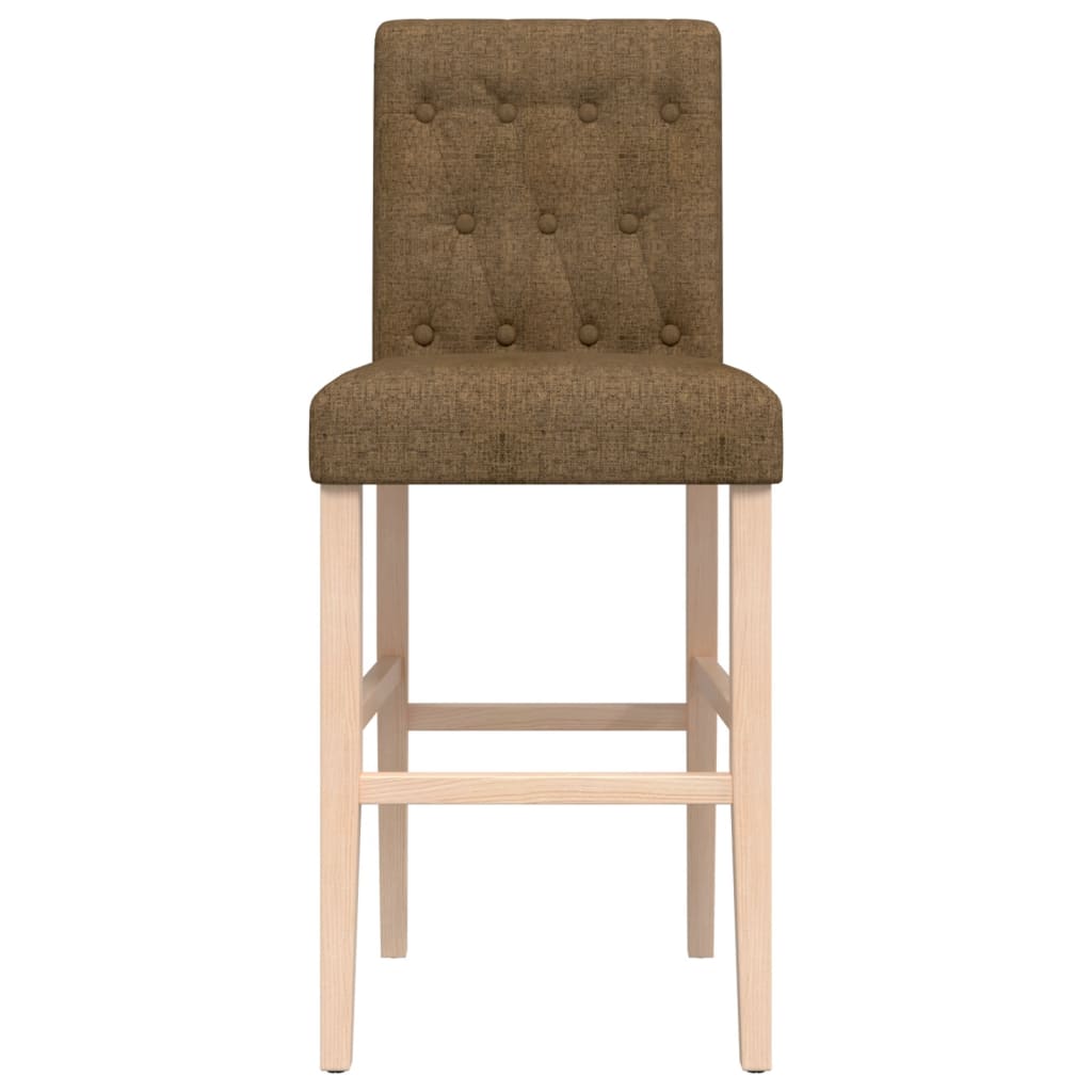 Bar Chair Taupe Solid rubber wood, fabric (100% polyester) Tall