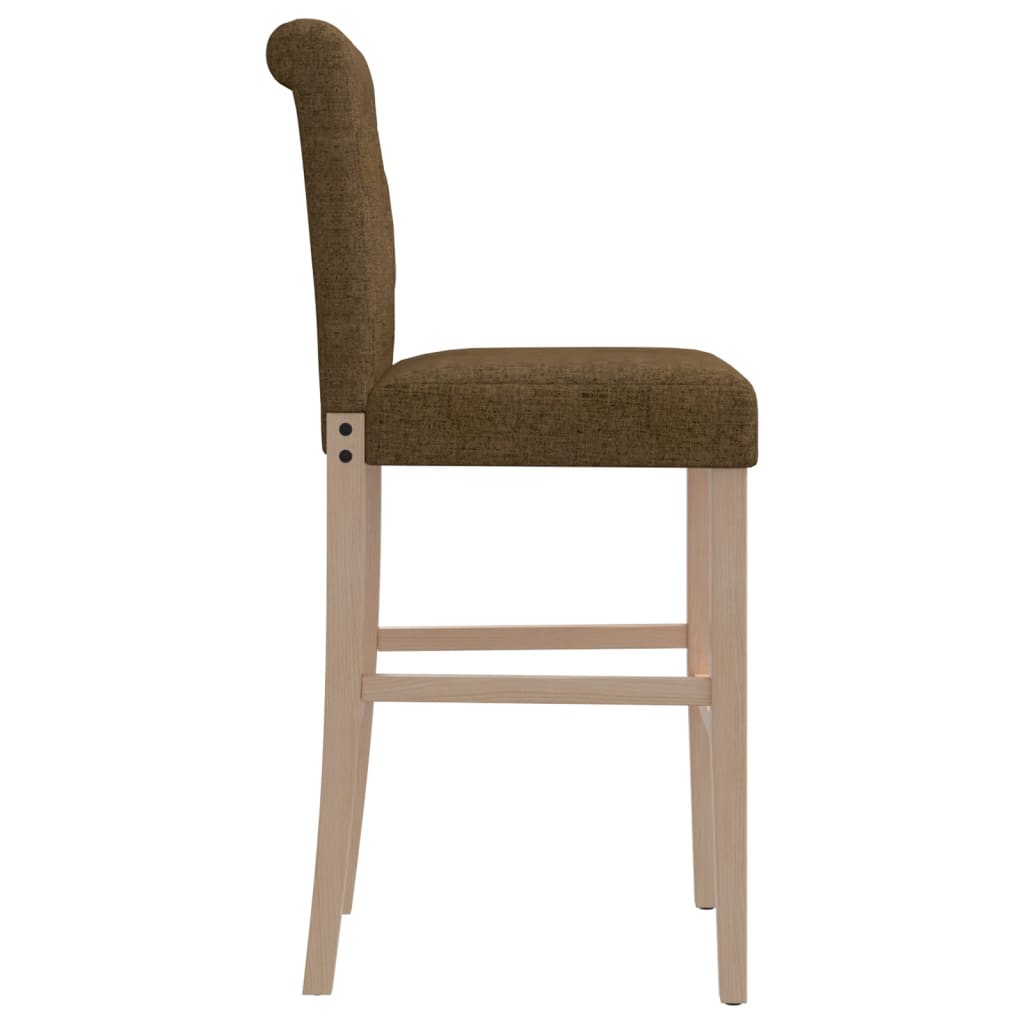 Bar Chair Taupe Solid rubber wood, fabric (100% polyester) Tall