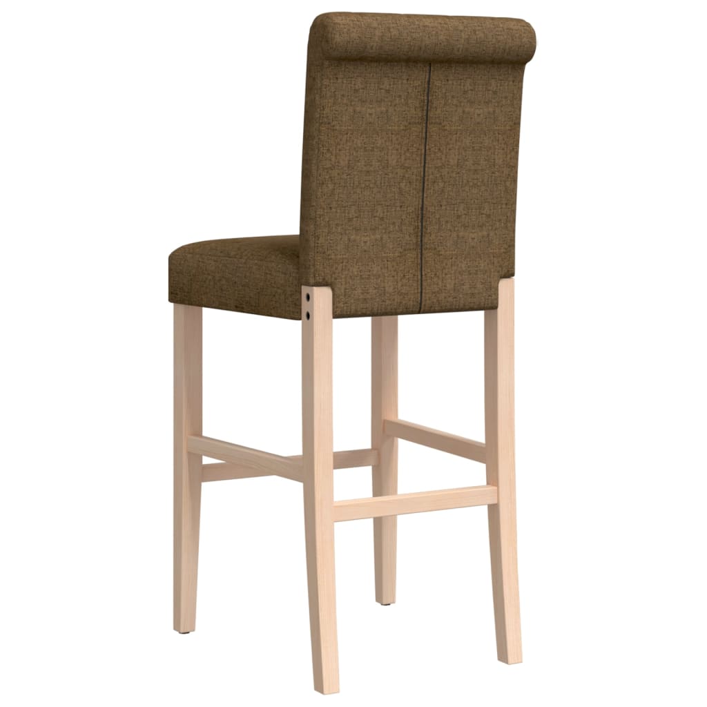 Bar Chair Taupe Solid rubber wood, fabric (100% polyester) Tall