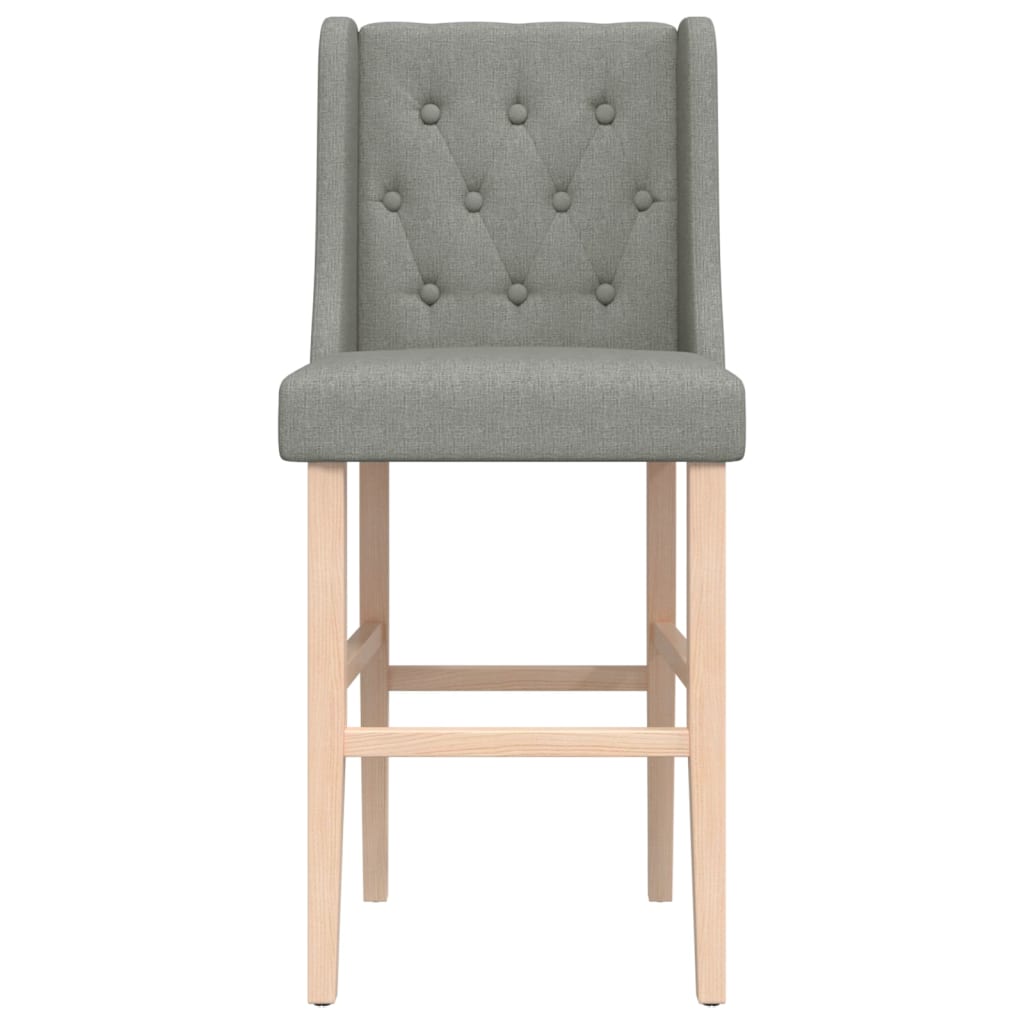 Bar Chair Light Grey Fabric (100% polyester) and Solid Rubber Wood