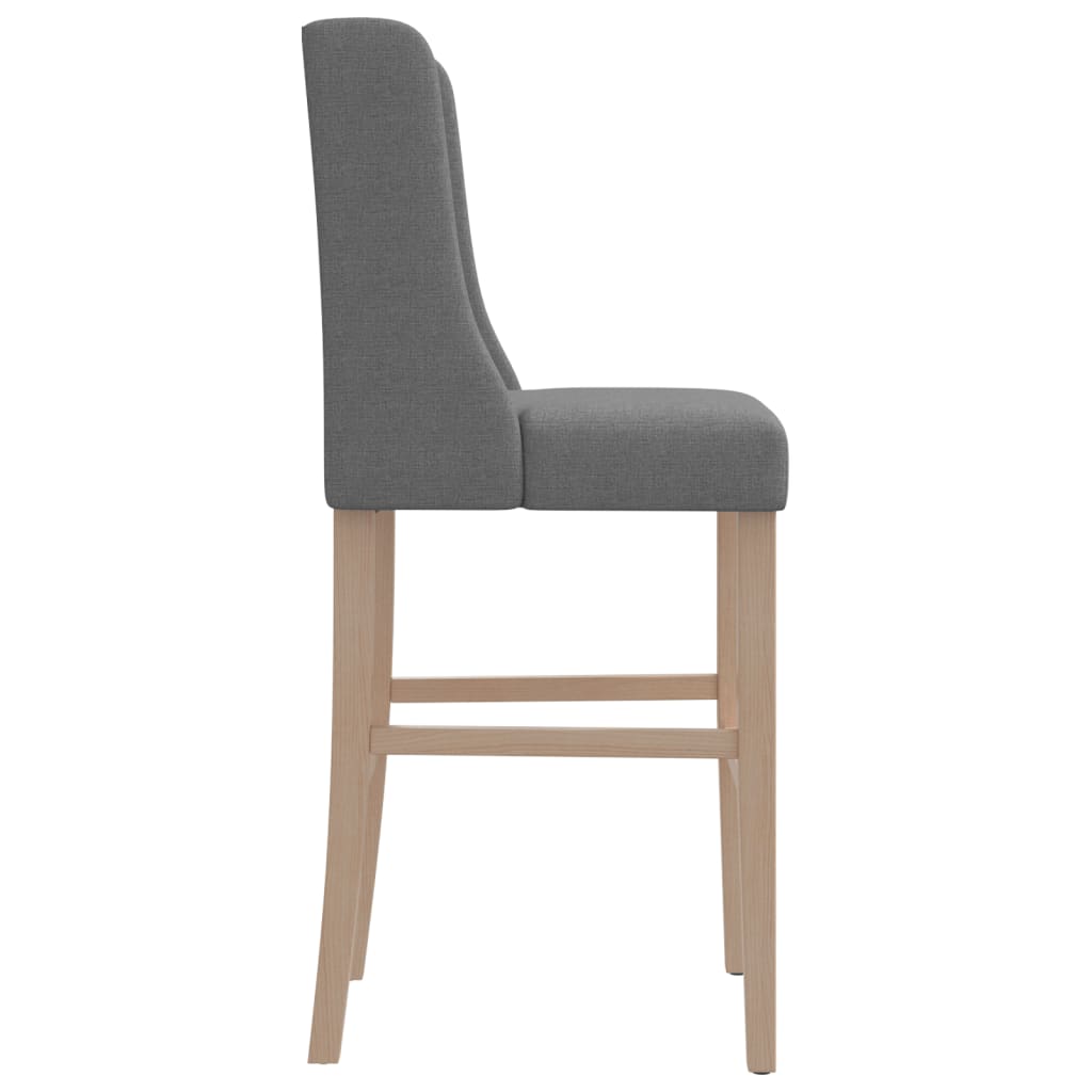 Bar Chair Light Grey Fabric (100% polyester) and Solid Rubber Wood
