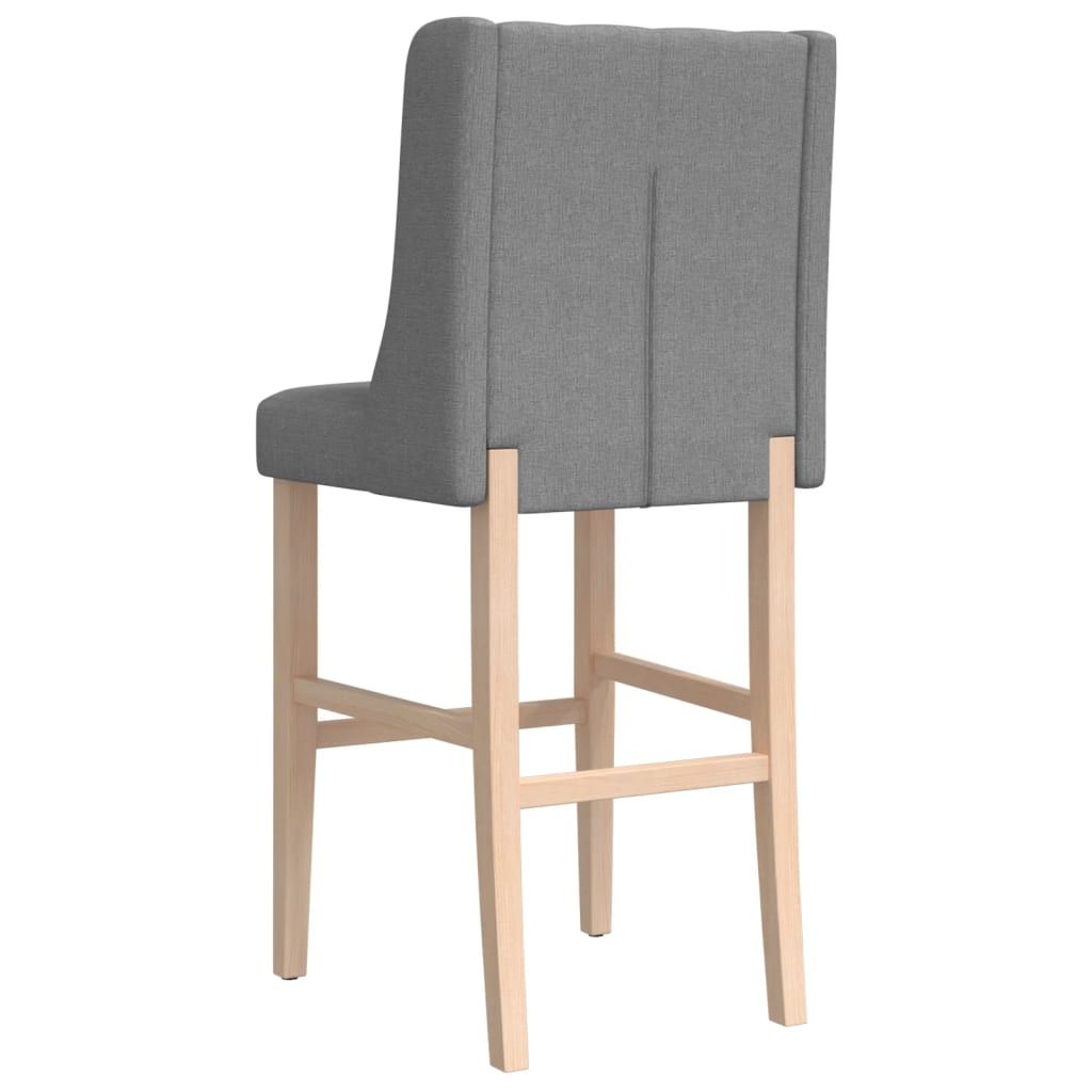 Bar Chair Light Grey Fabric (100% polyester) and Solid Rubber Wood