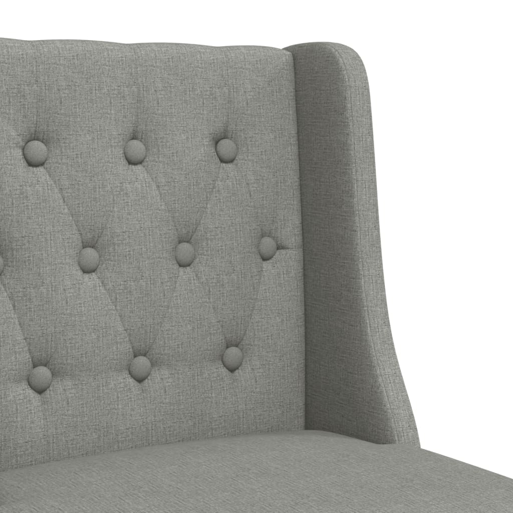 Bar Chair Light Grey Fabric (100% polyester) and Solid Rubber Wood