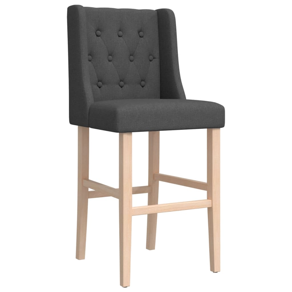 Bar Chair Dark grey Solid rubber wood, fabric (100% polyester), foam