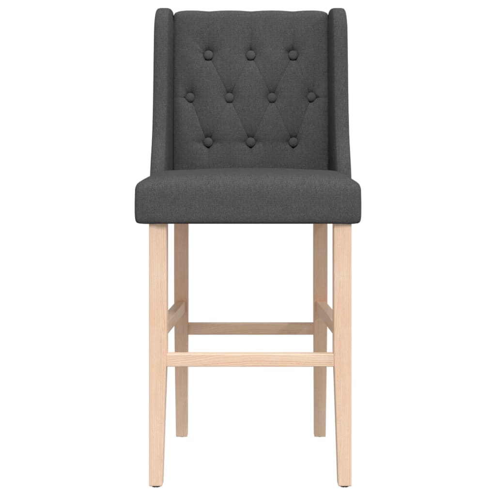 Bar Chair Dark grey Solid rubber wood, fabric (100% polyester), foam