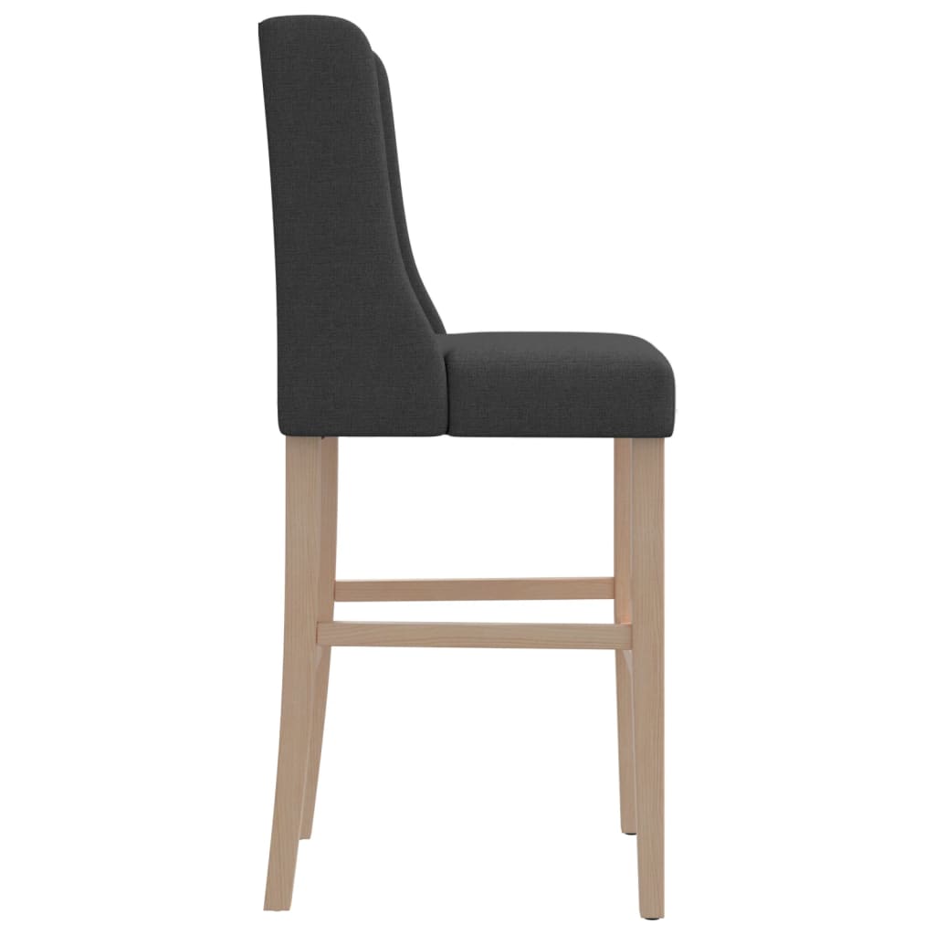 Bar Chair Dark grey Solid rubber wood, fabric (100% polyester), foam