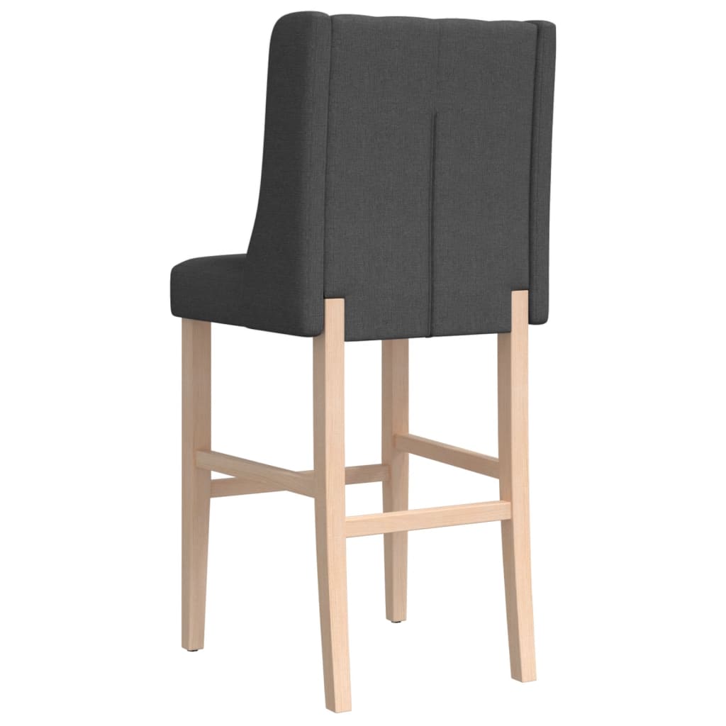 Bar Chair Dark grey Solid rubber wood, fabric (100% polyester), foam