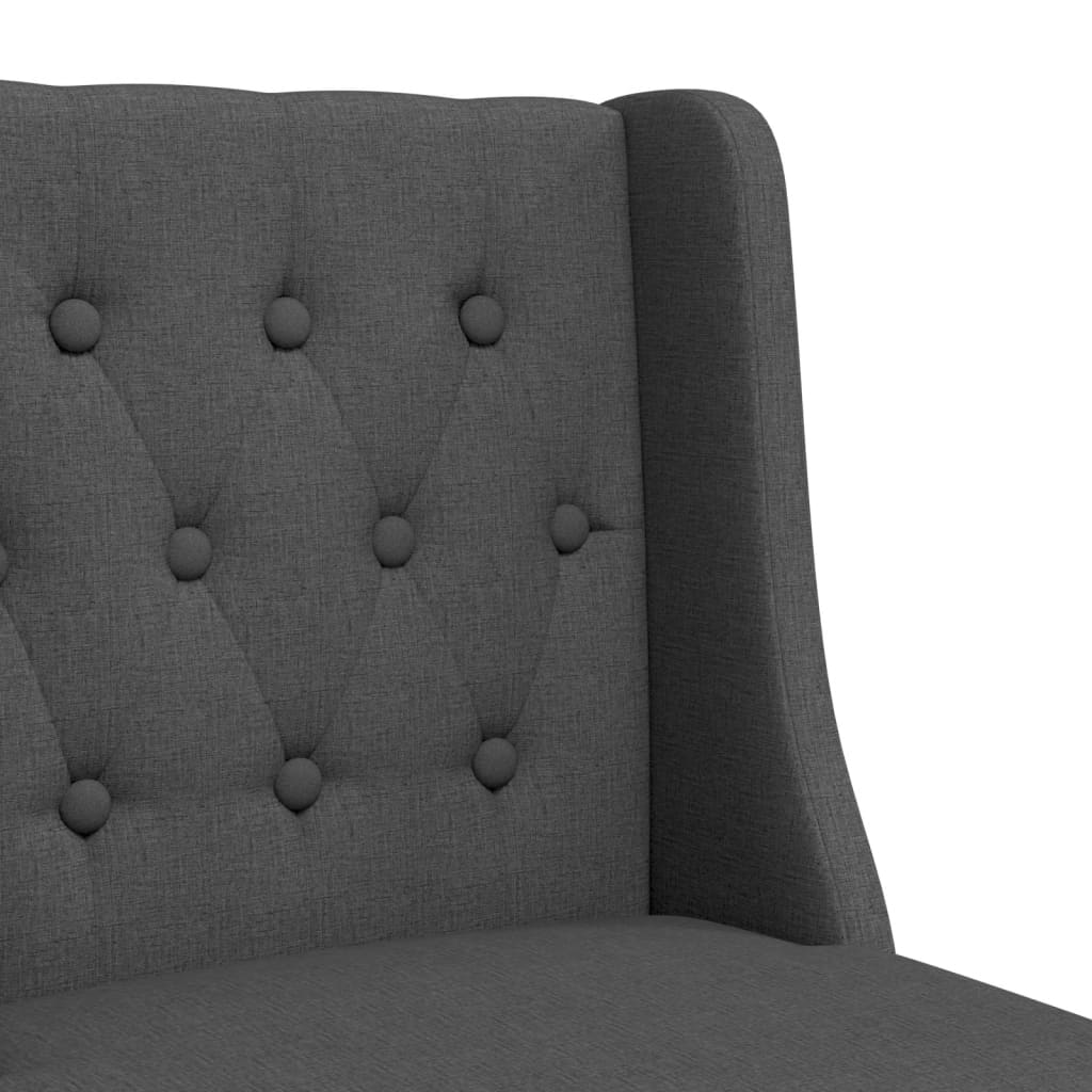 Bar Chair Dark grey Solid rubber wood, fabric (100% polyester), foam