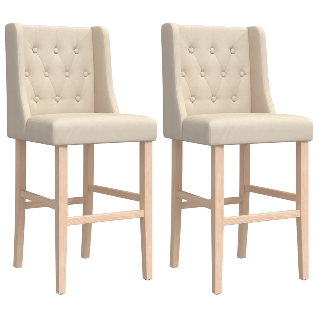 Bar Chair Cream Solid rubber wood, fabric (100% polyester) Standard