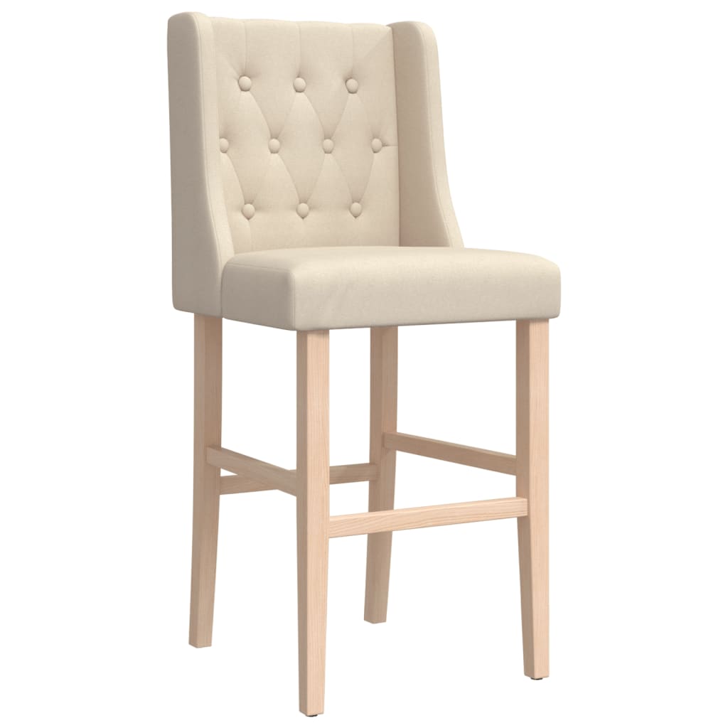 Bar Chair Cream Solid rubber wood, fabric (100% polyester) Standard
