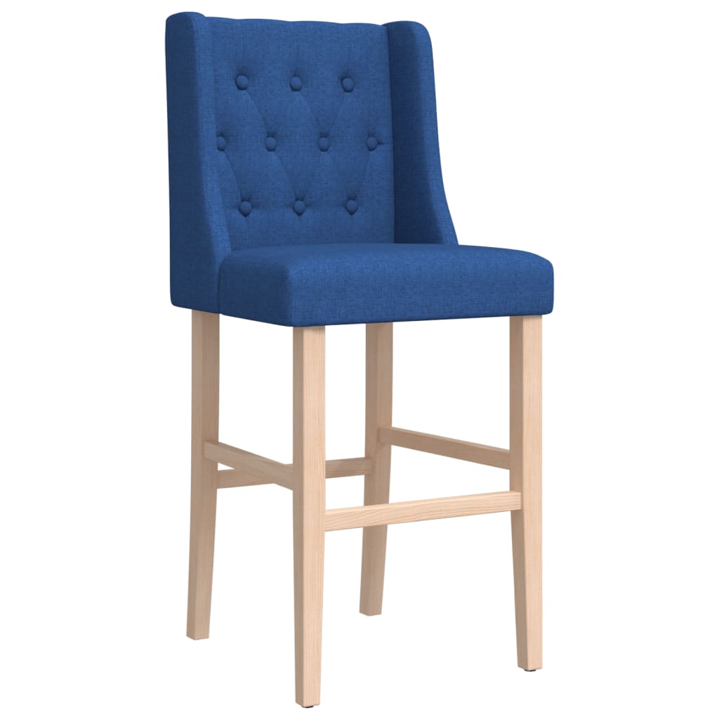 Bar Chair Blue Solid rubber wood, 100% polyester fabric, foam