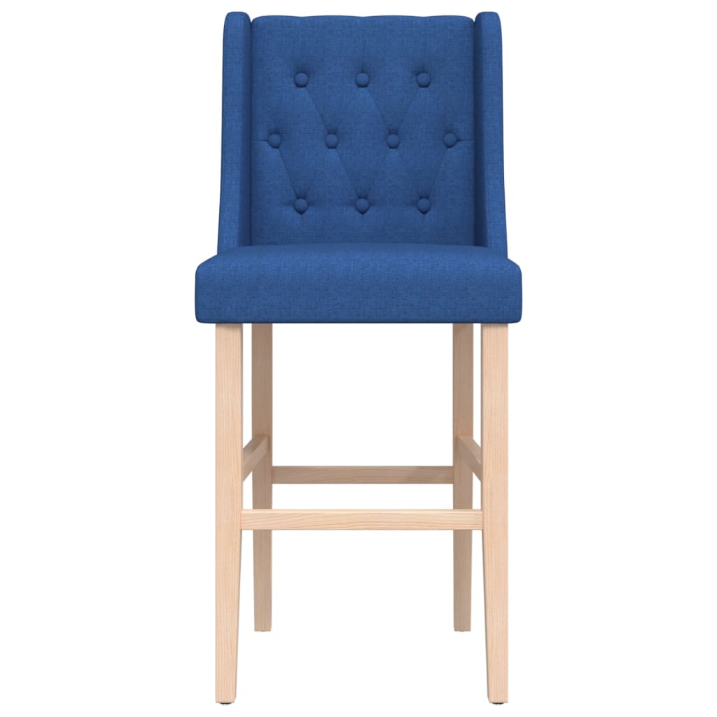 Bar Chair Blue Solid rubber wood, 100% polyester fabric, foam