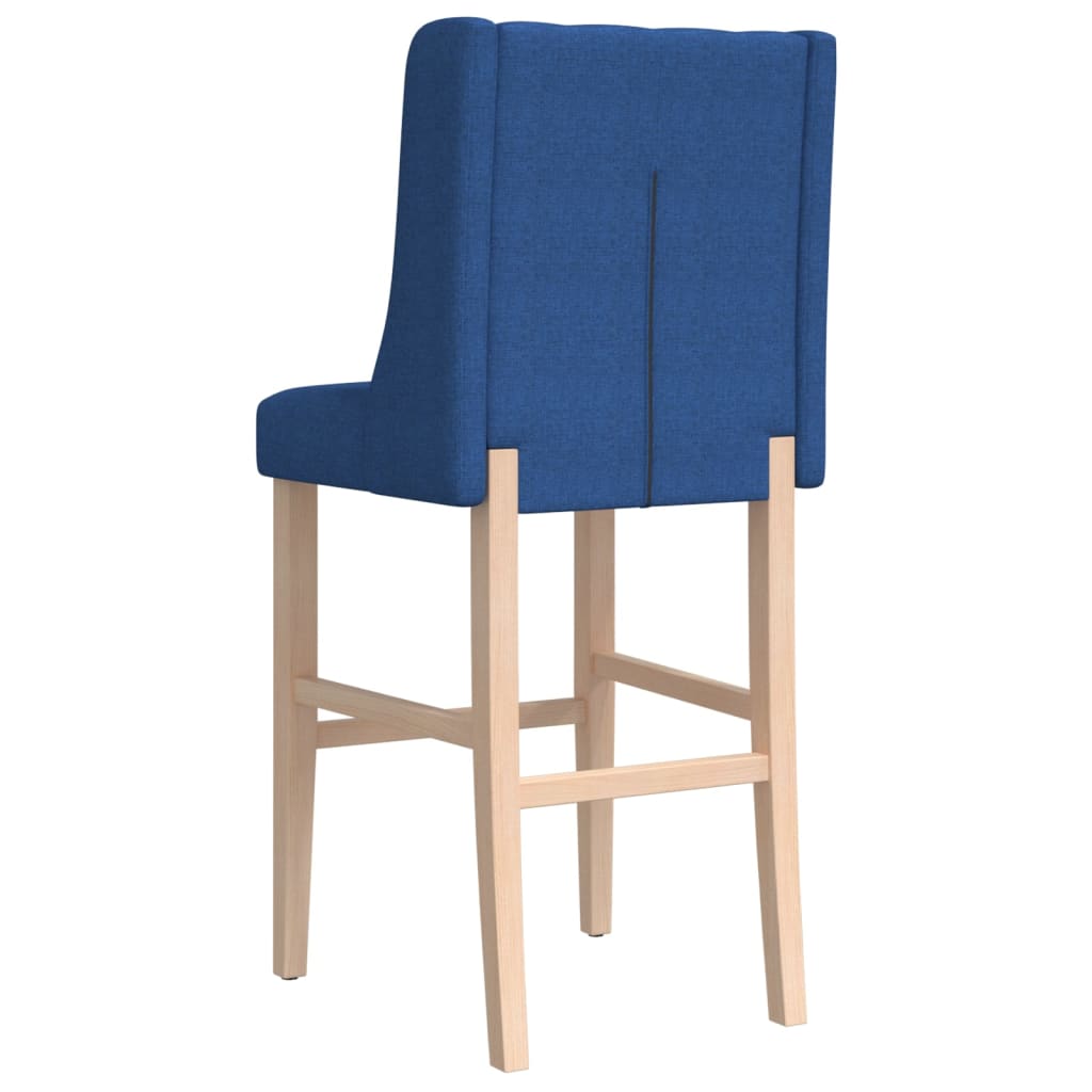 Bar Chair Blue Solid rubber wood, 100% polyester fabric, foam