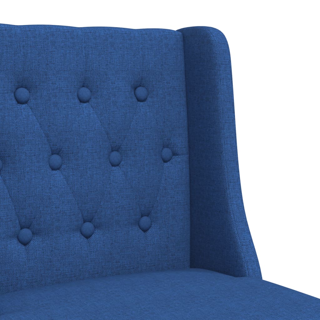 Bar Chair Blue Solid rubber wood, 100% polyester fabric, foam