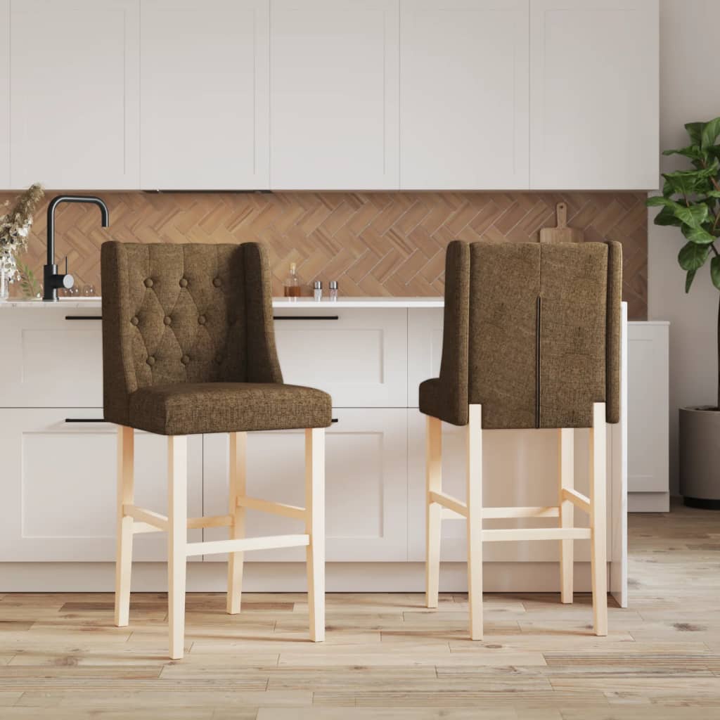 Bar Chair Taupe Solid rubber wood, fabric (100% polyester) Standard