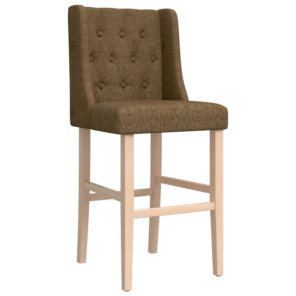 Bar Chair Taupe Solid rubber wood, fabric (100% polyester) Standard