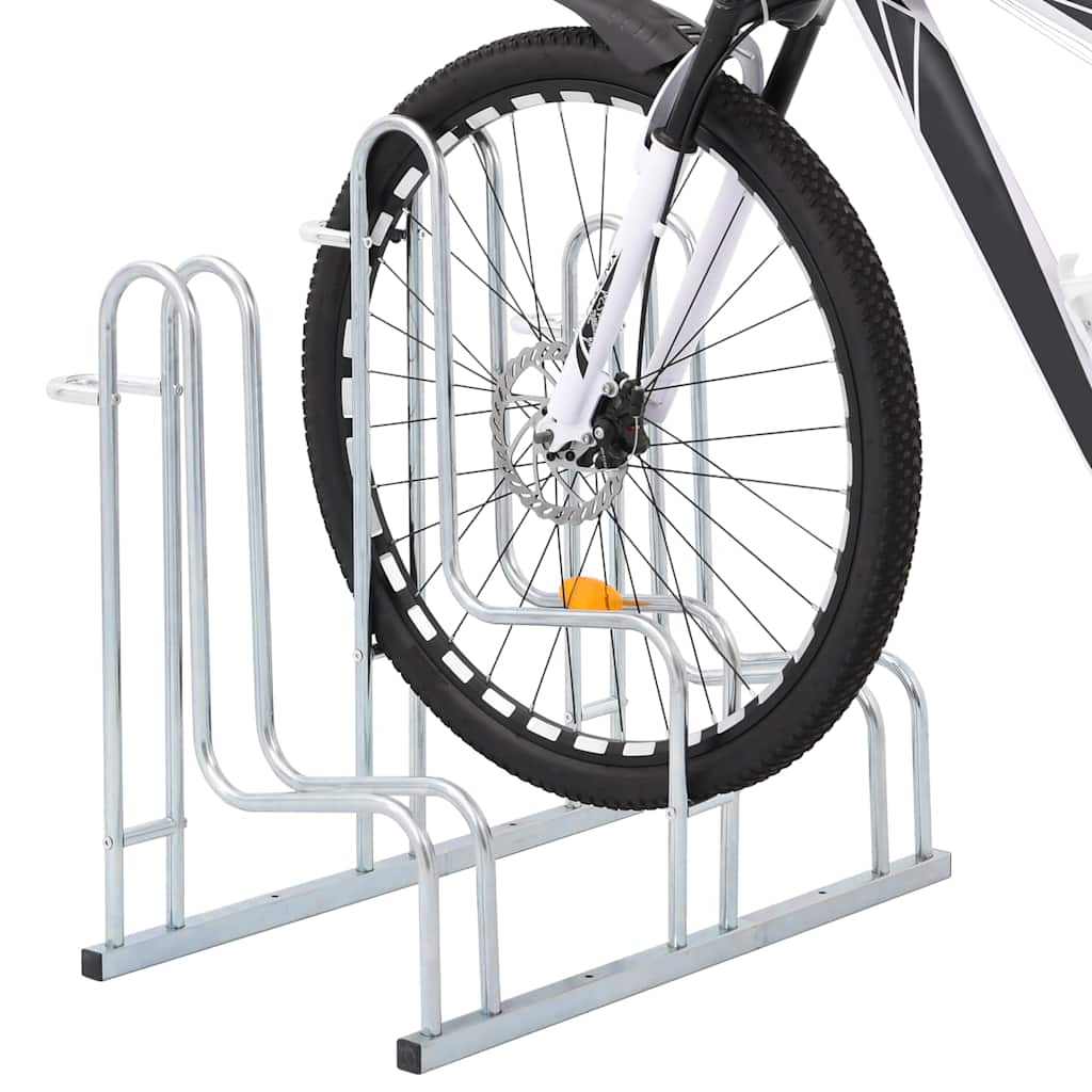 Bicycle Stand for 3 Bikes Floor Freestanding Galvanized Steel