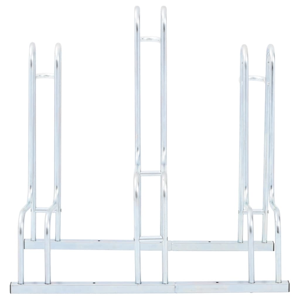 Bicycle Stand for 3 Bikes Floor Freestanding Galvanized Steel