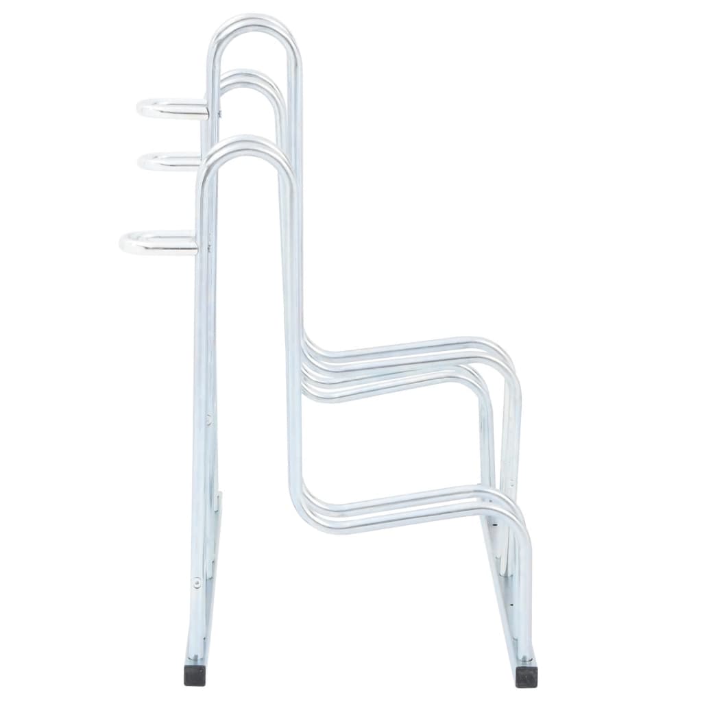 Bicycle Stand for 3 Bikes Floor Freestanding Galvanized Steel