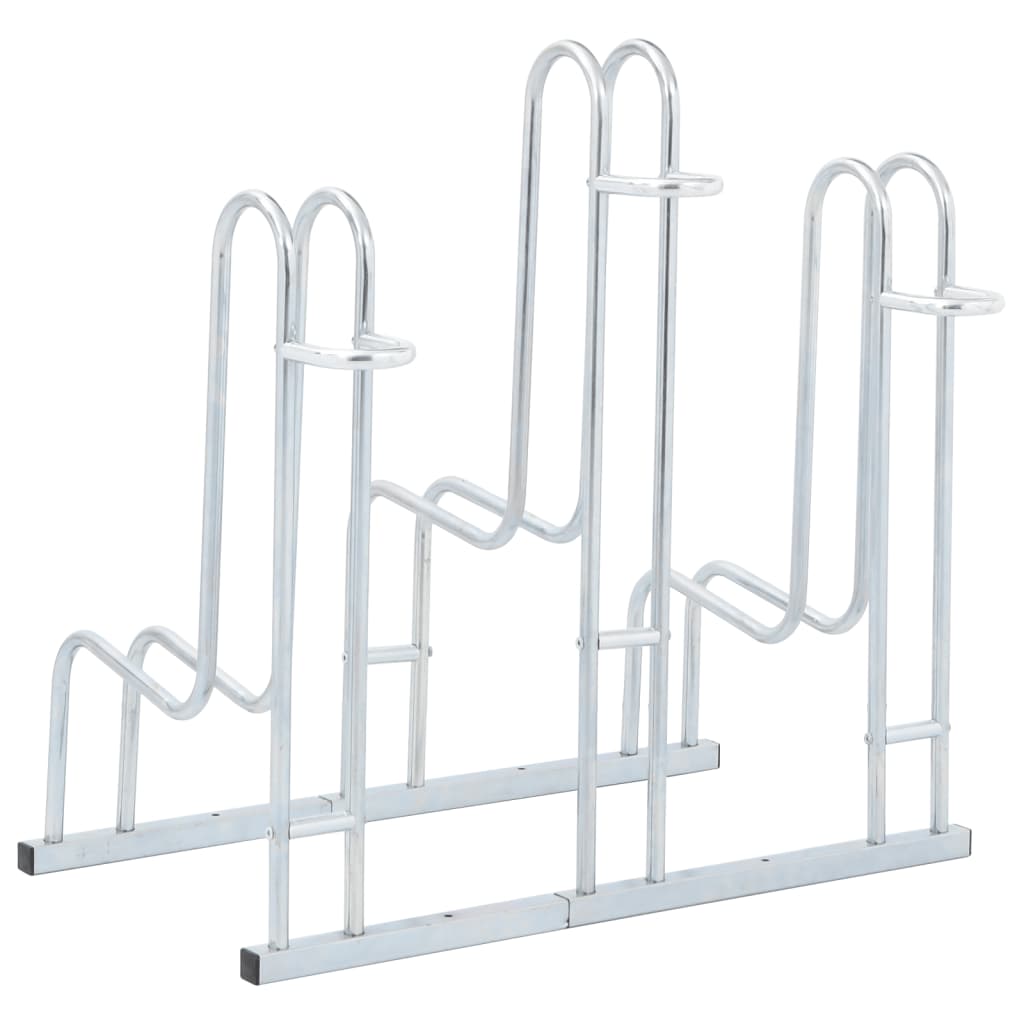 Bicycle Stand for 3 Bikes Floor Freestanding Galvanized Steel