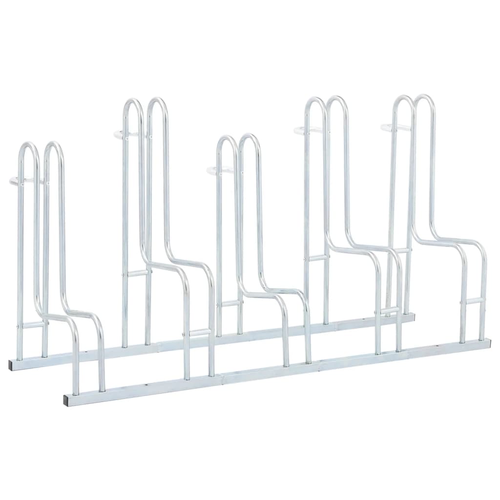 Bicycle Stand for 5 Bikes Floor Freestanding Galvanized Steel