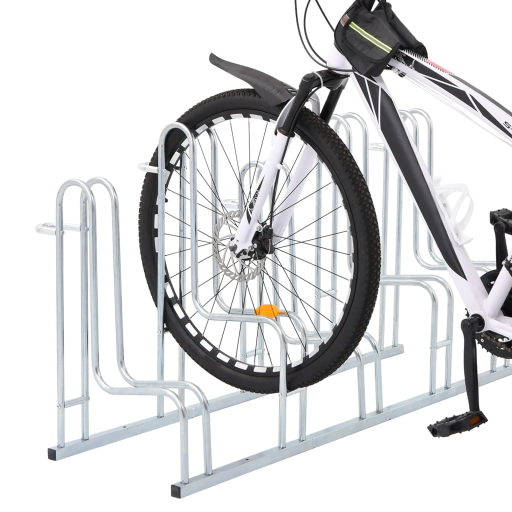 Bicycle Stand for 5 Bikes Floor Freestanding Galvanized Steel
