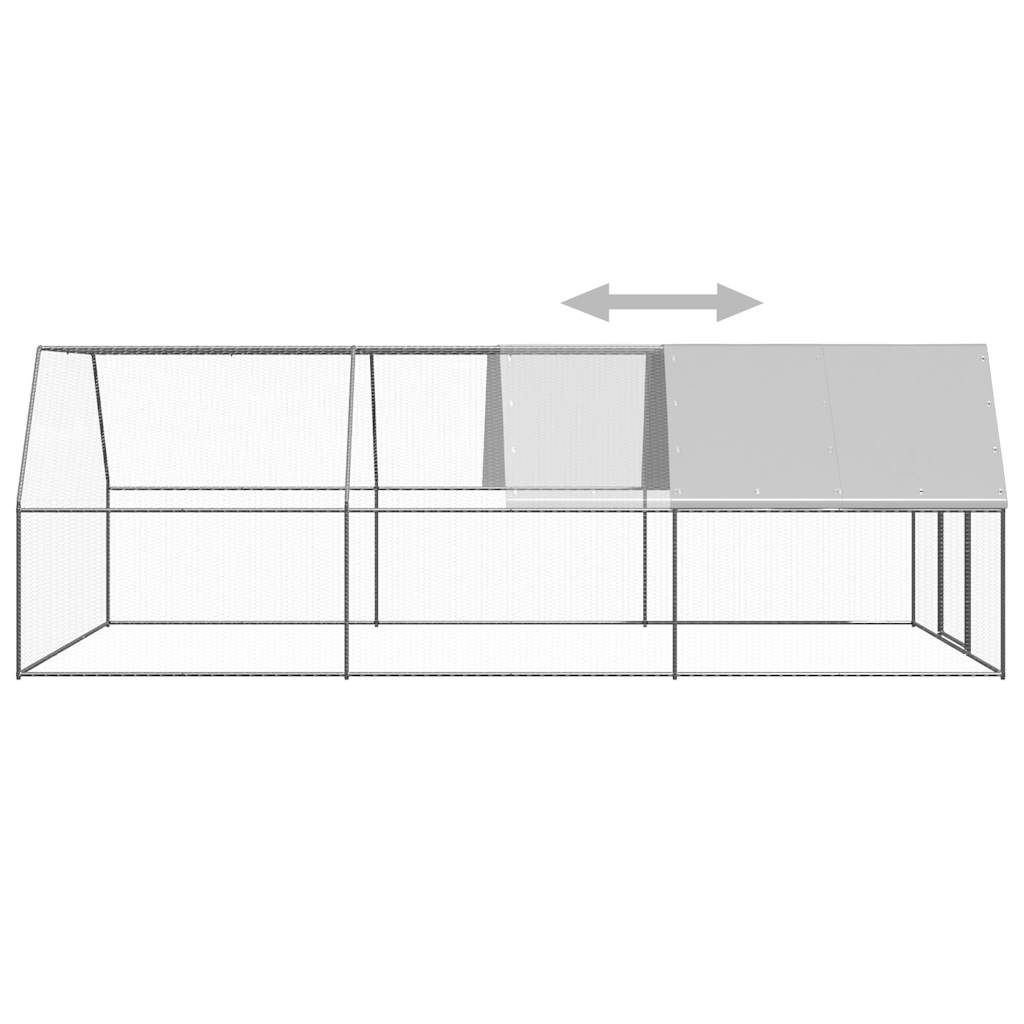 Chicken Cage Silver and gray Galvanized steel, Polyethylene Large