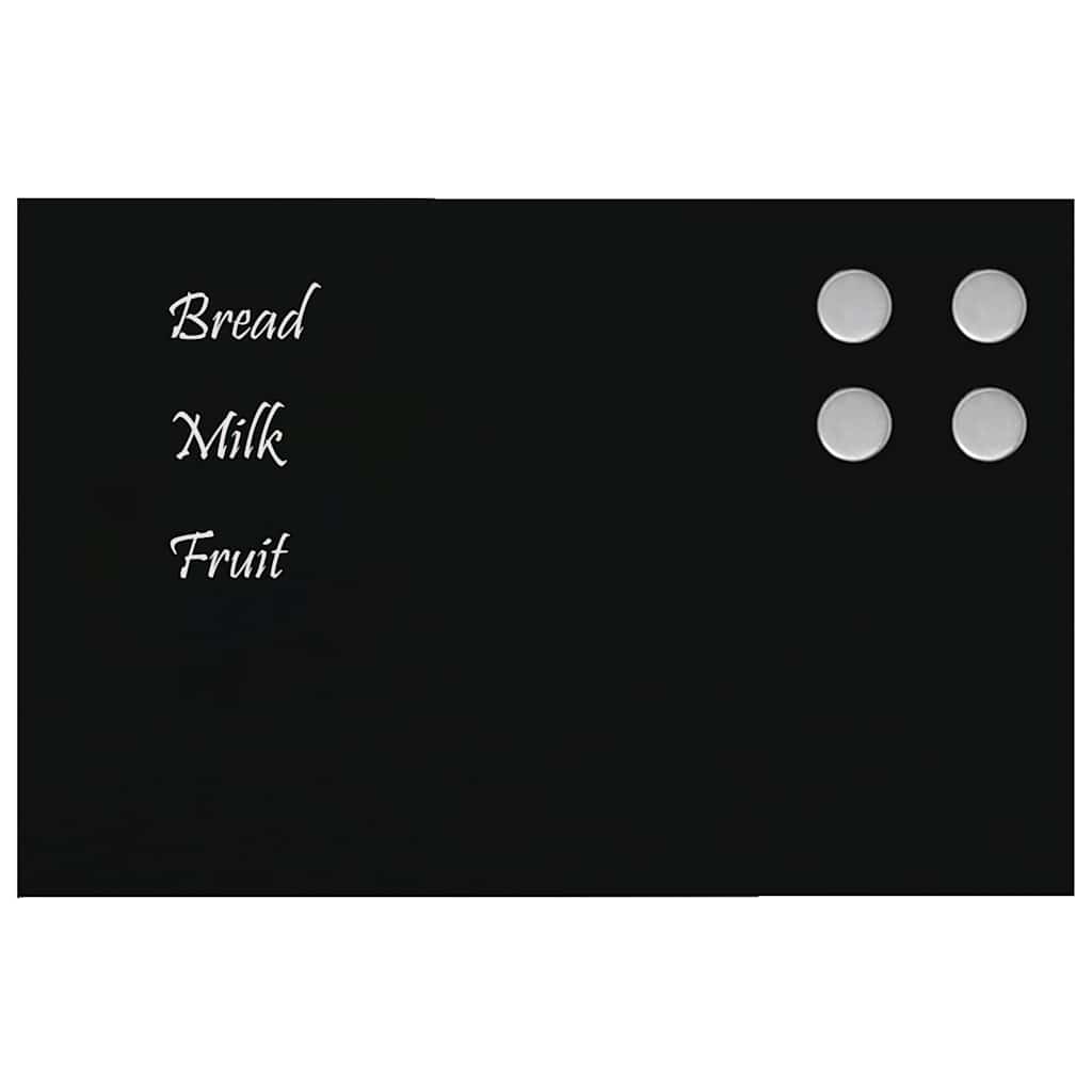 Wall-mounted Magnetic Board Black 15.7"x11.8" Tempered Glass