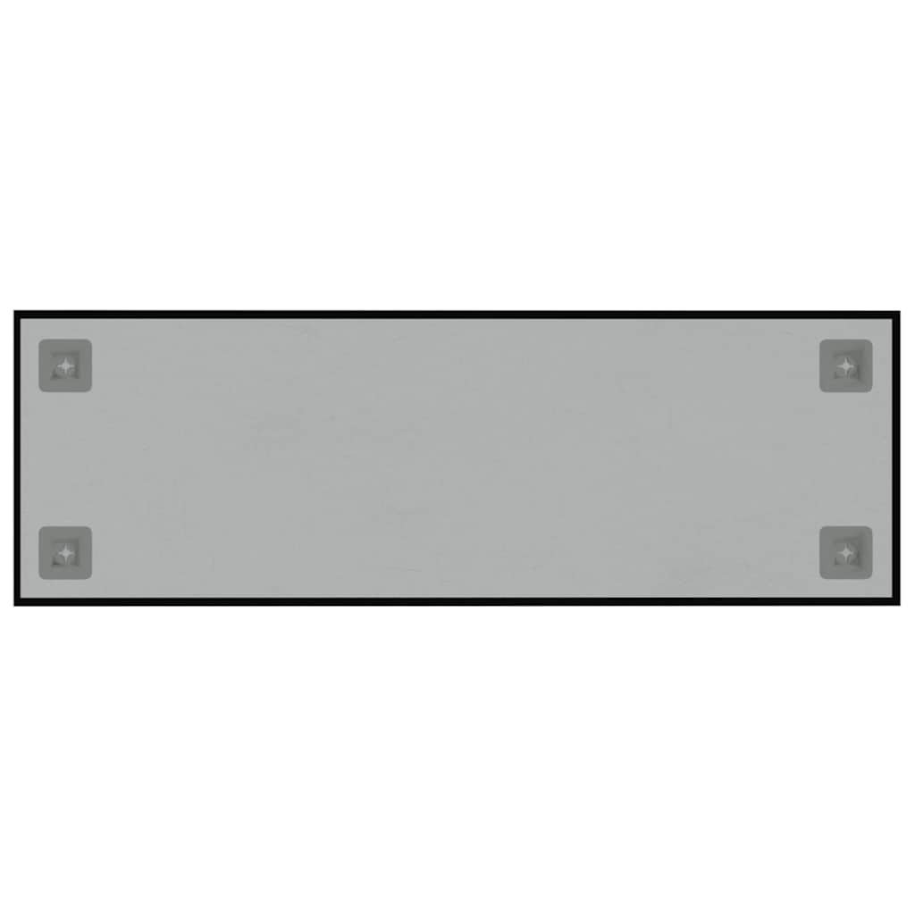 Wall-mounted Magnetic Board Black 23.6"x7.9" Tempered Glass