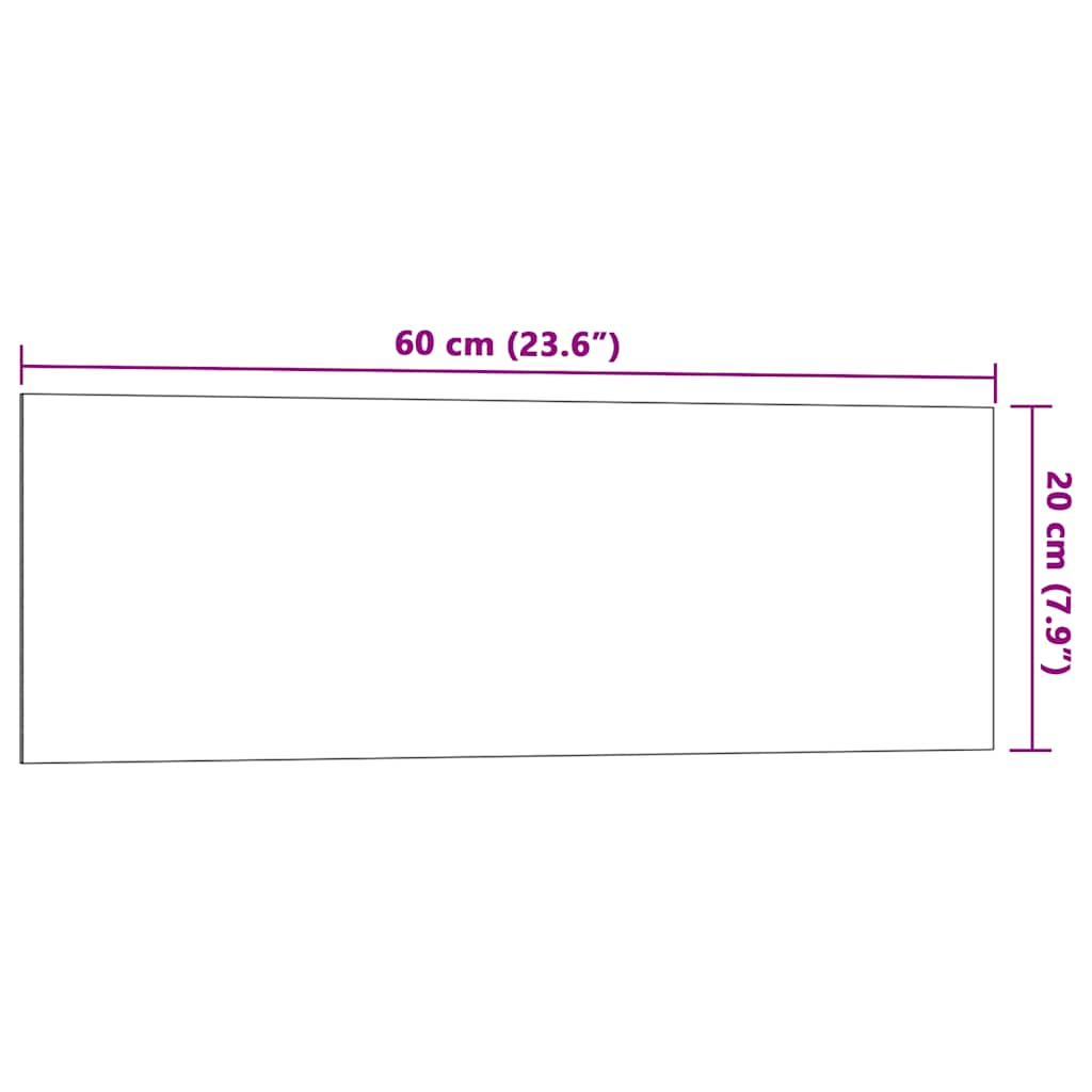 Wall-mounted Magnetic Board Black 23.6"x7.9" Tempered Glass