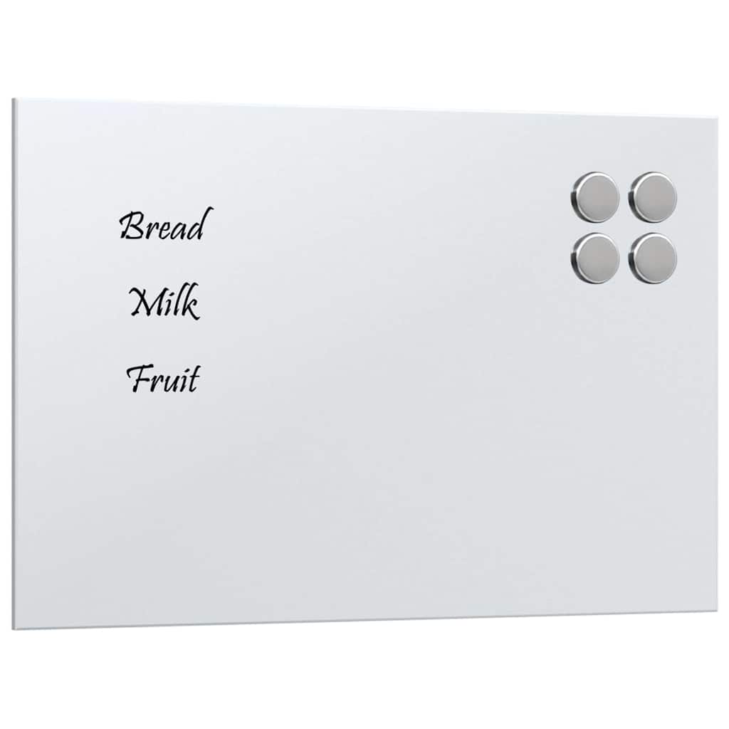 Wall-mounted Magnetic Board White 15.7"x11.8" Tempered Glass
