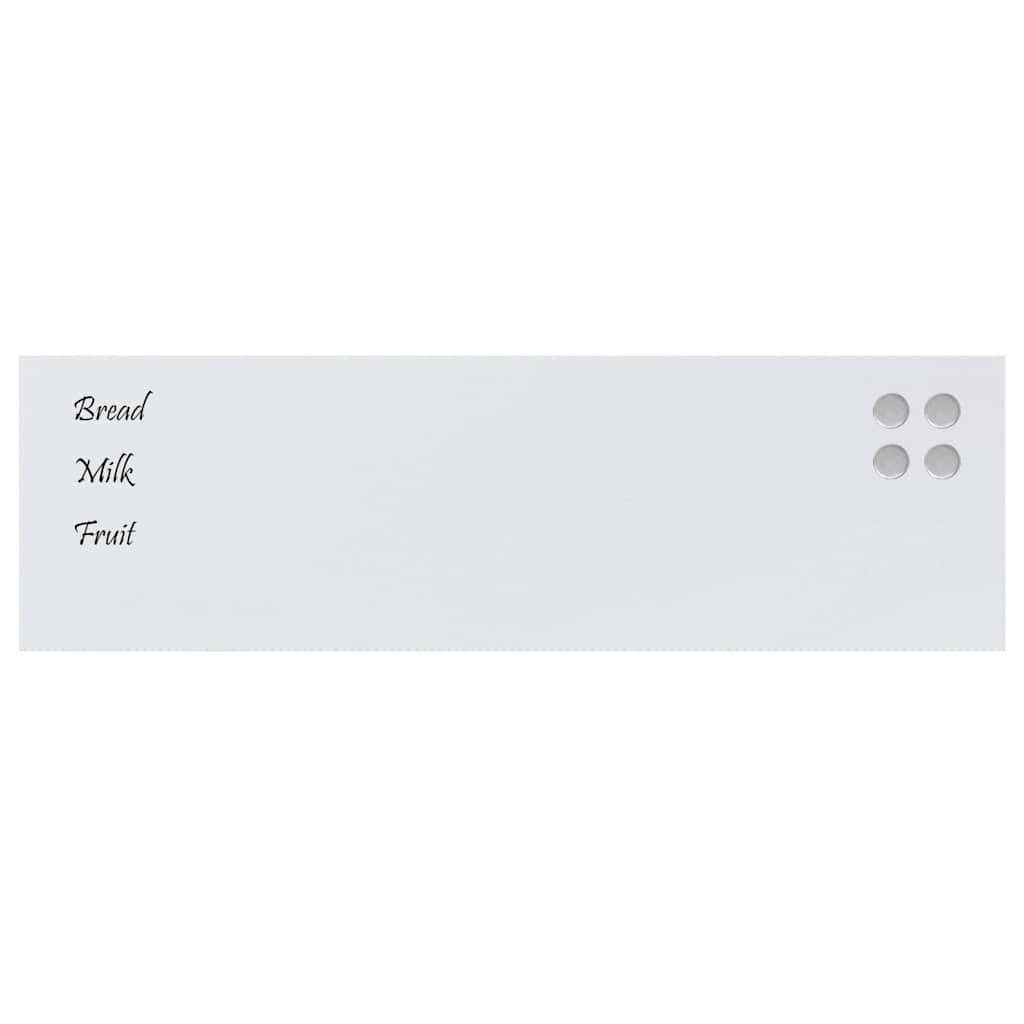 Wall-mounted Magnetic Board White 39.4"x11.8" Tempered Glass