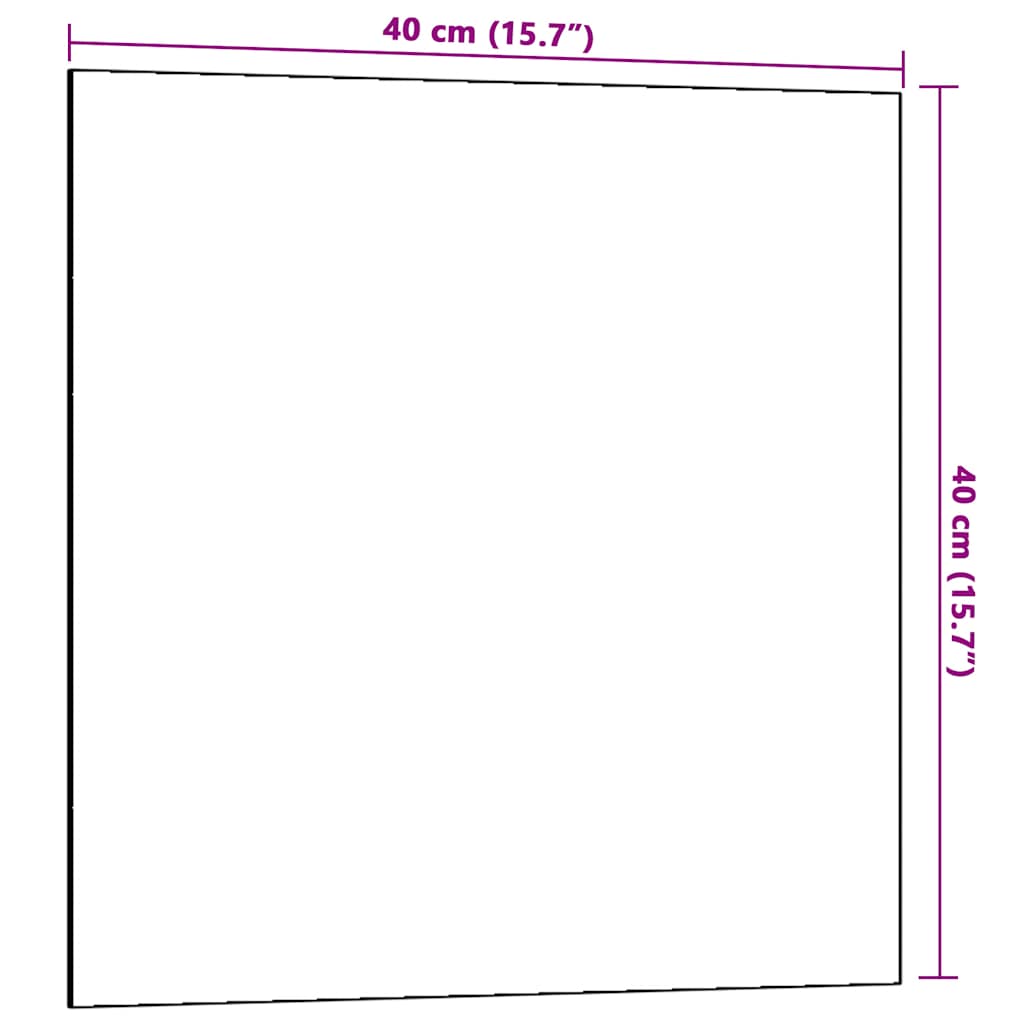 Wall-mounted Magnetic Board White 15.7"x15.7" Tempered Glass