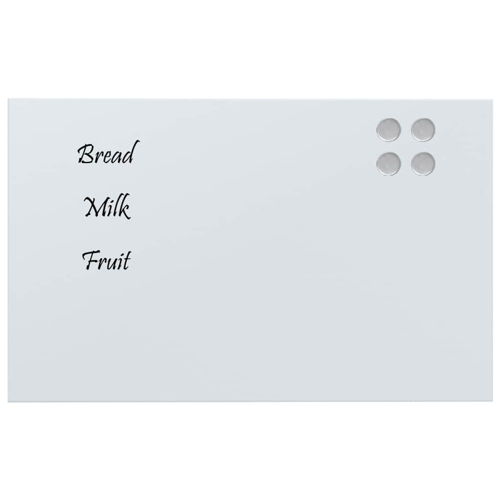Wall-mounted Magnetic Board White 31.5"x19.7" Tempered Glass