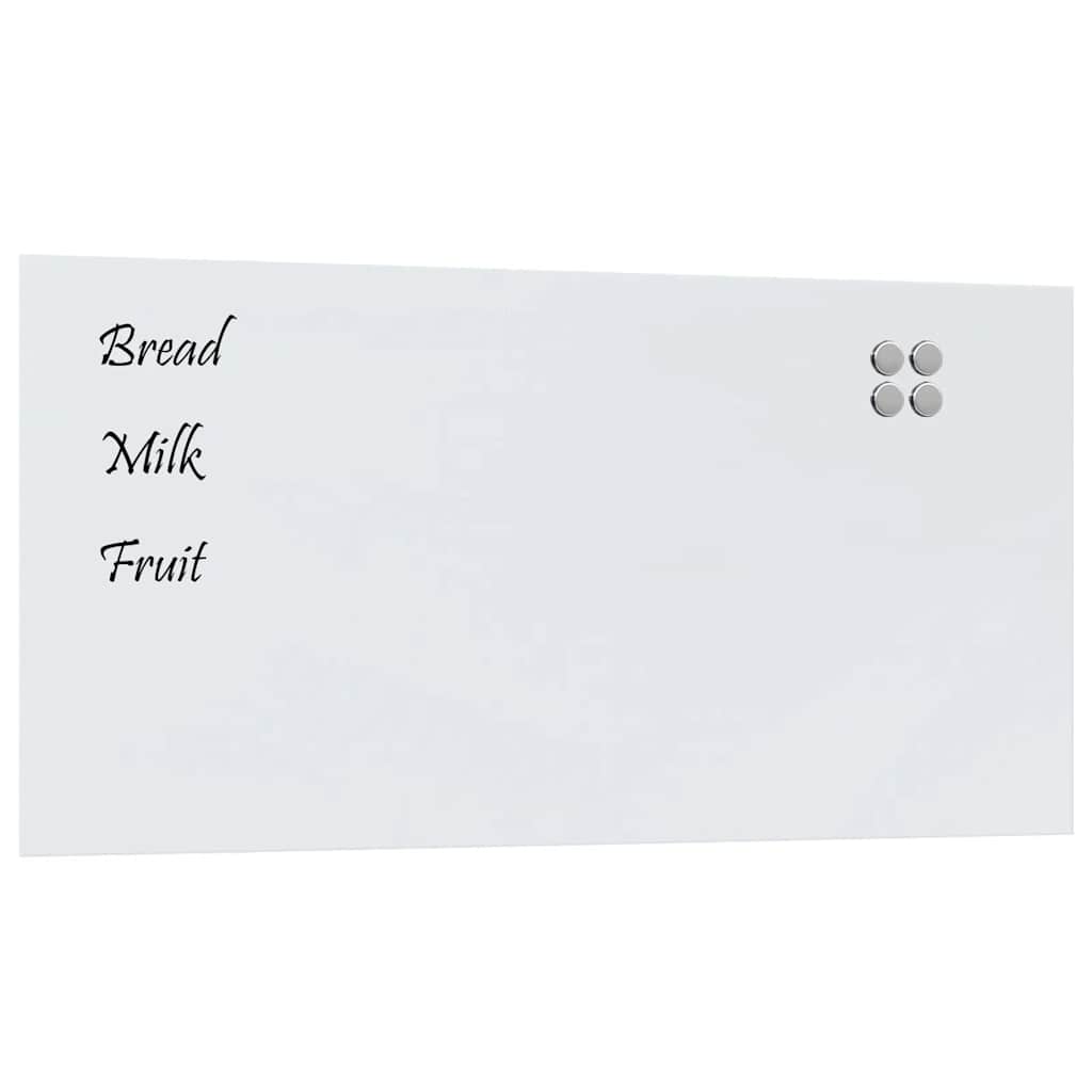 Wall-mounted Magnetic Board White 39.4"x19.7" Tempered Glass