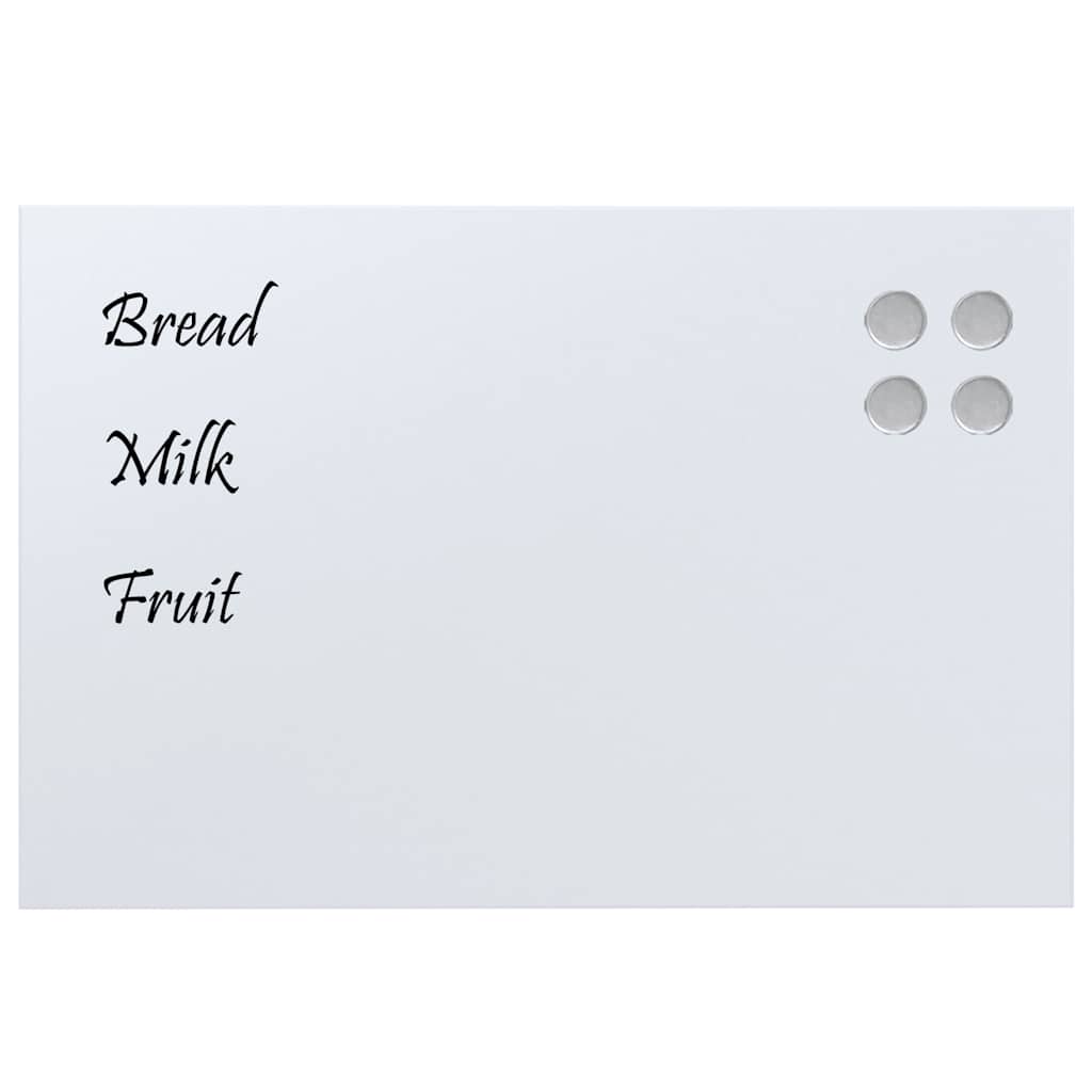 Wall-mounted Magnetic Board White 23.6"x15.7" Tempered Glass