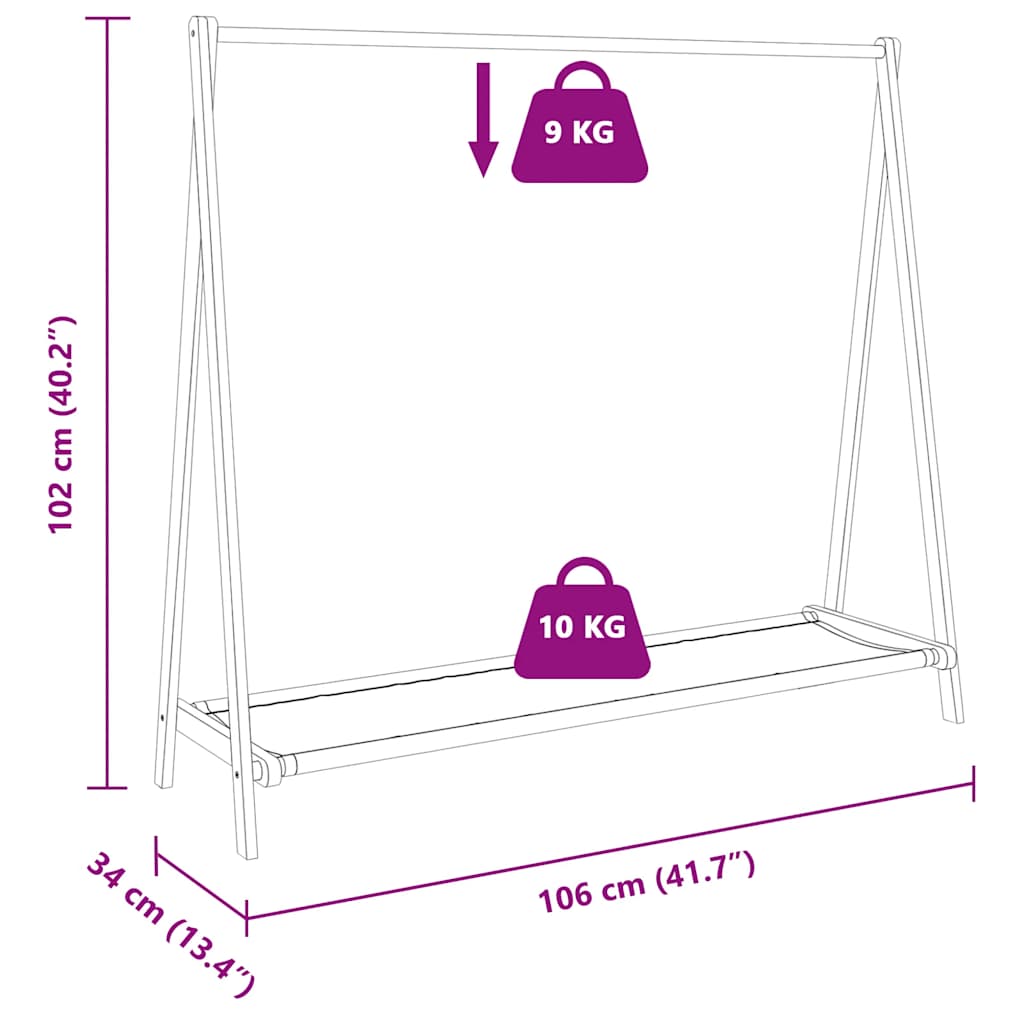 Clothes Rack with Shelves 41.7"x13.4"x40.2" Bamboo