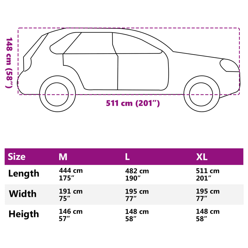 Car Cover for SUV Hail Protection Full XL Grey and Silver