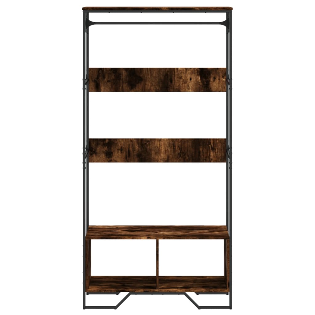 Wardrobe Smoked Oak Engineered Wood, Metal 35.4x19.7x70.9 in